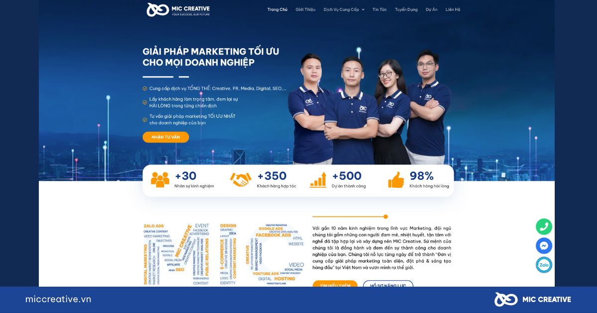 Website của MIC Creative