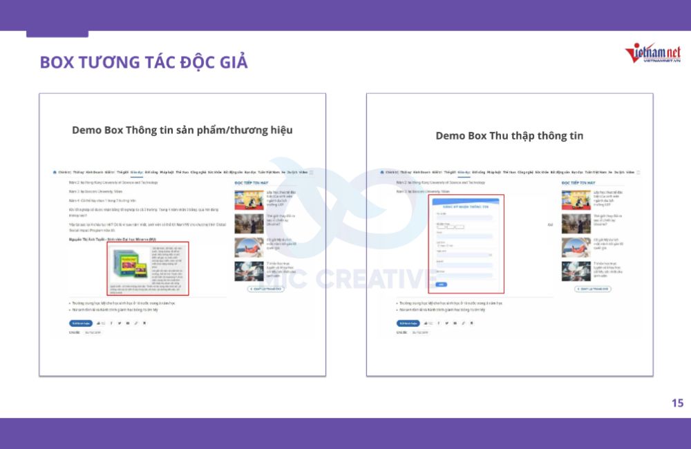Tương tác dạng thu thập thông tin và thông tin thêm 