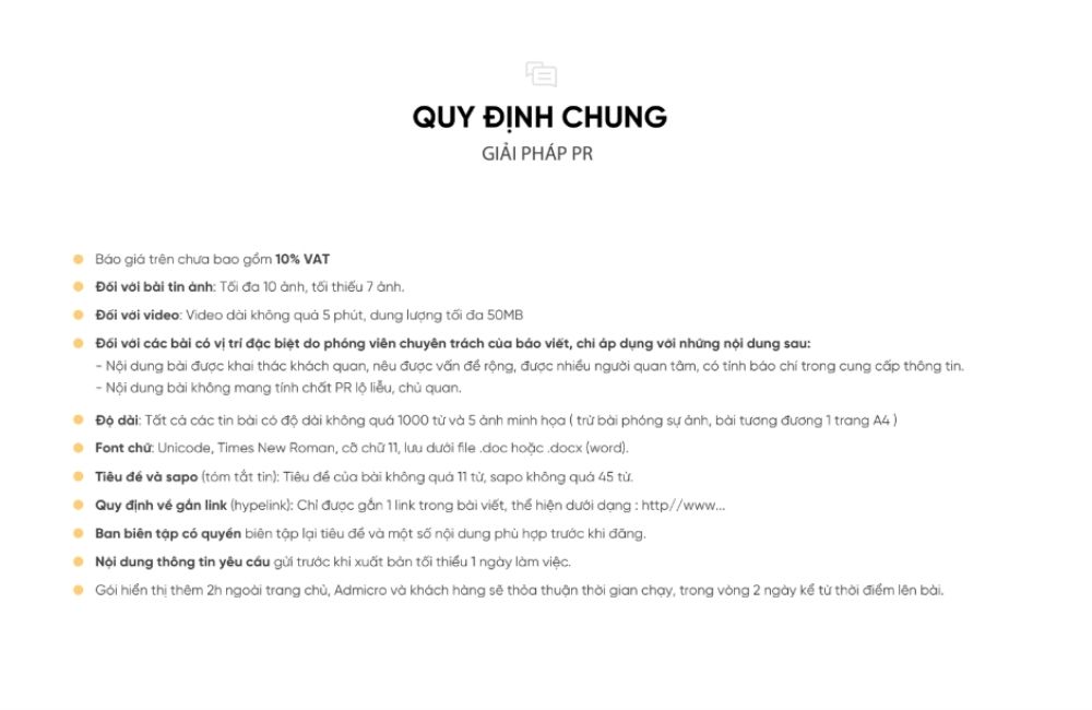 Quy định chung đăng bài PR trên aFamily