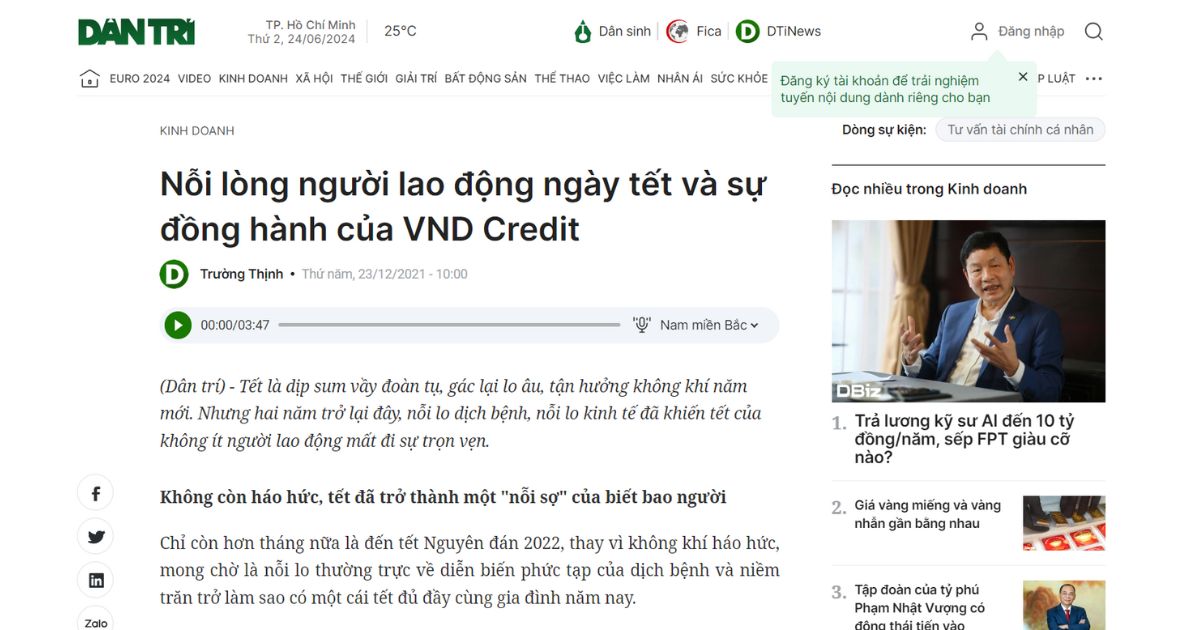 VND Credit Dân Trí