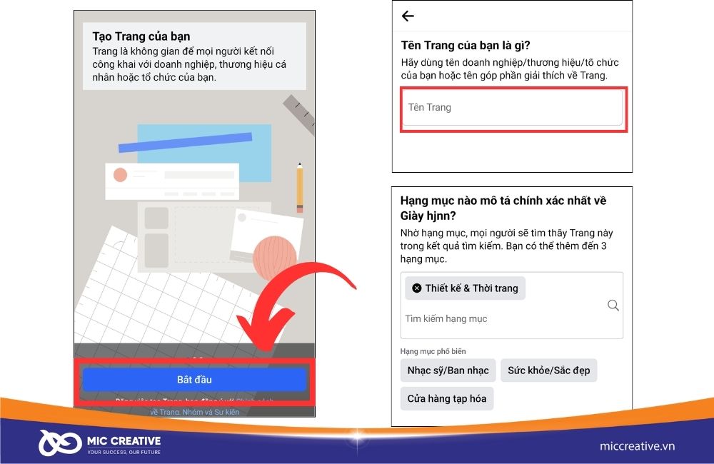 Thiết lập thông tin cho Page của bạn