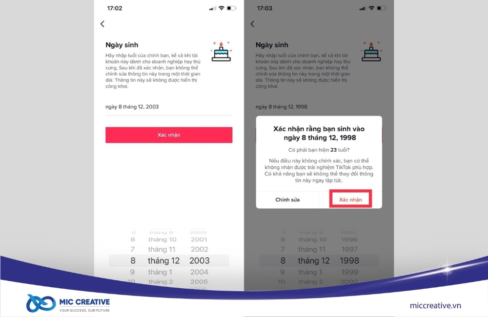 TikTok sẽ gửi yêu cầu xác nhận, bạn bấm chọn Xác nhận.