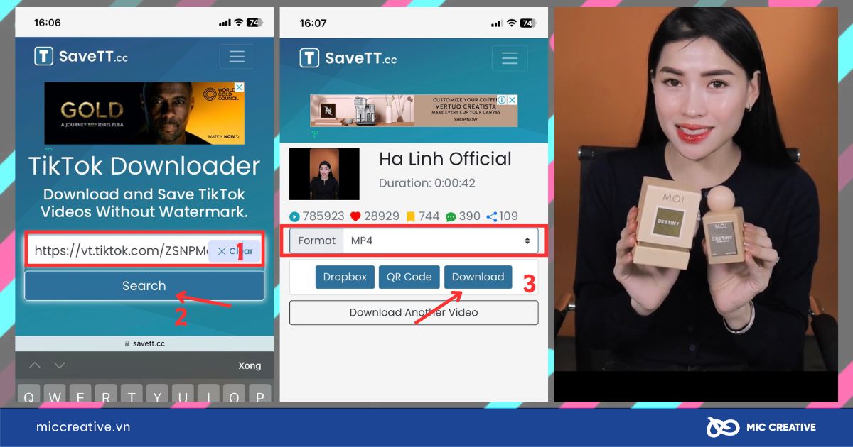 Chọn định dạng video tải xuống là MP4