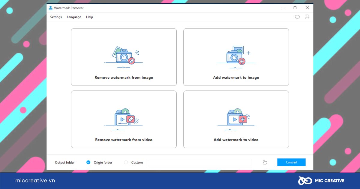 Chọn remove watermark from video