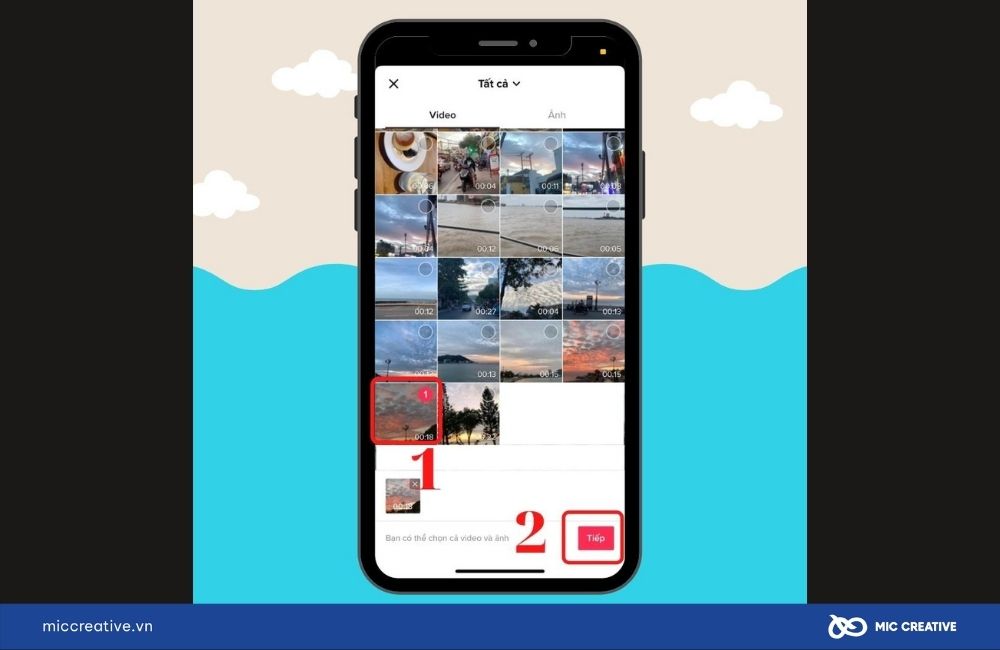 Tìm video bạn muốn đăng lại lên TikTok rồi ấn chọn.