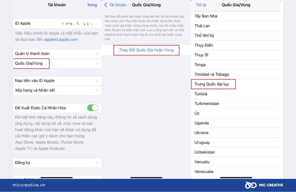 Chuyển đổi Quốc gia / Vùng cho iPhone