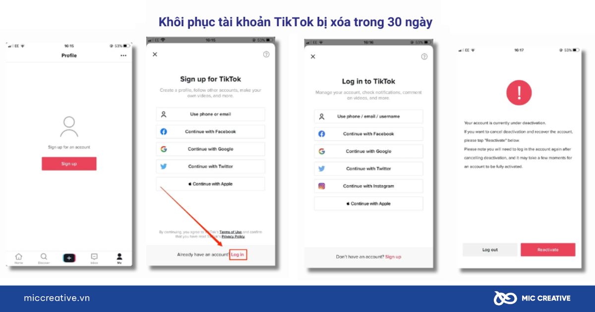 Khôi phục tài khoản TikTok bị xóa sau 30 ngày