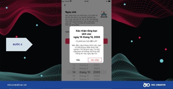 Nhấn “Xác nhận