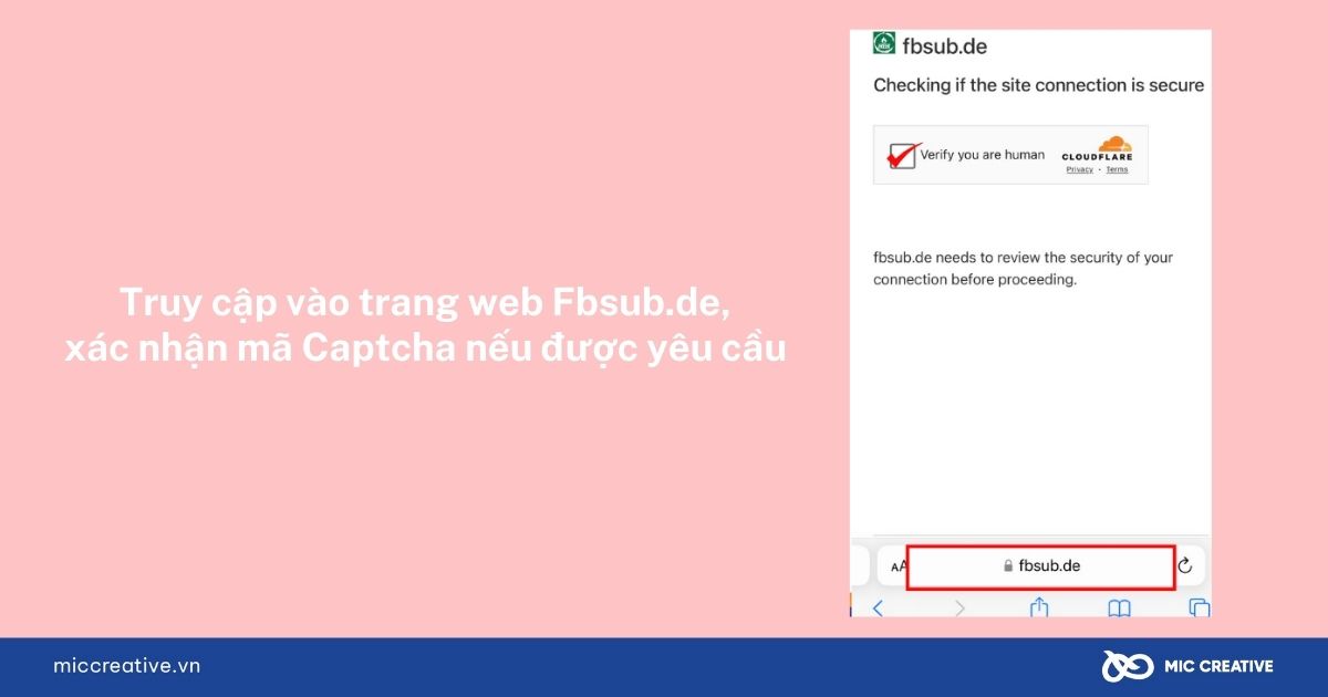 Truy cập vào trang web Fbsub.de TikTok