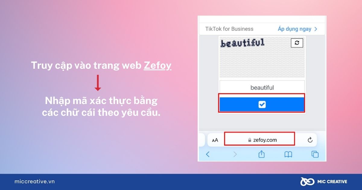Truy cập vào trang web Zefoy