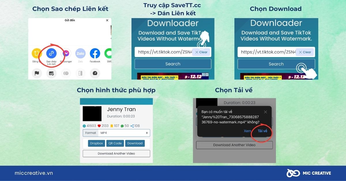 Xoá chữ TikTok dễ dàng với SaveTT.cc