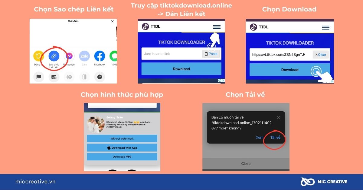 Sử dụng tiktokdownload.online để xoá chữ TikTok