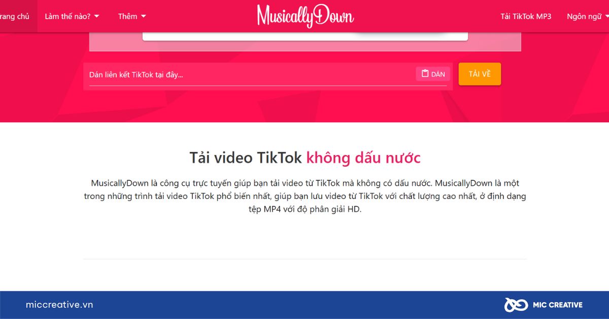 Sao chép liên kết và nhấn nút Tải xuống