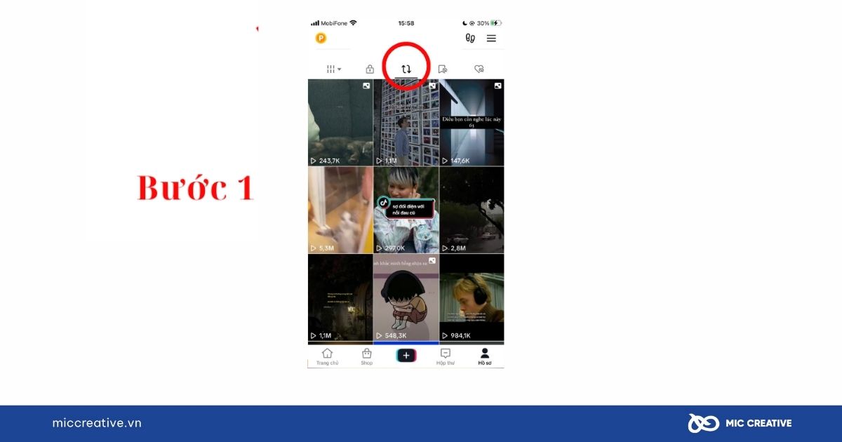 Xóa video đăng lại trên TikTok - Bước 1