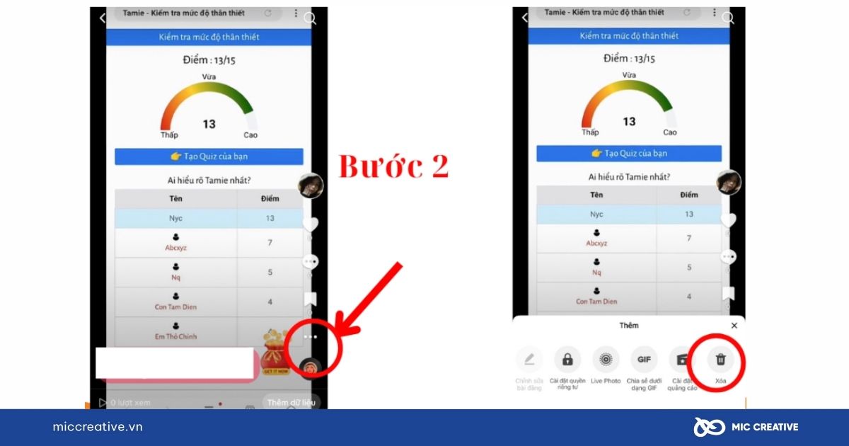 Xóa video riêng tư trên TikTok - Bước 2