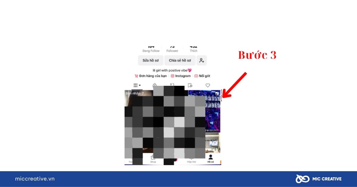 Xóa video TikTok trên điện thoại - Bước 3