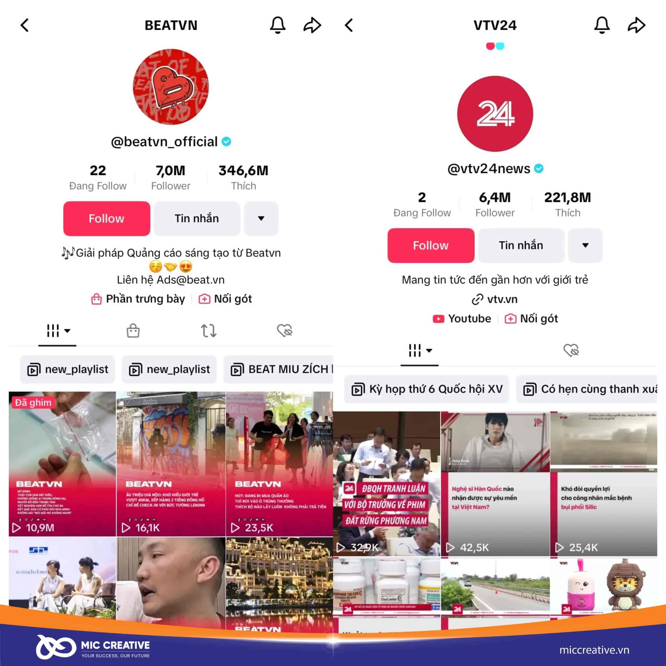 Hai trang TikTok thông tin chuyên đưa những sự kiện mới nhất