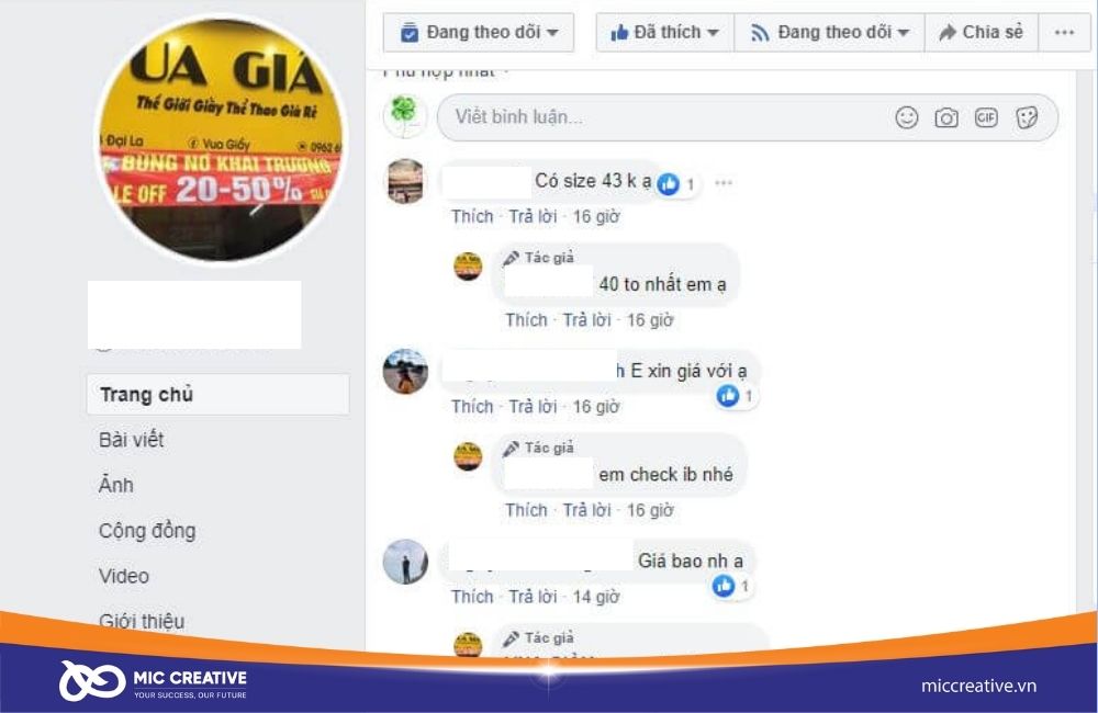 Hãy liên tục phản hồi các bình luận trên Fanpage của bạn