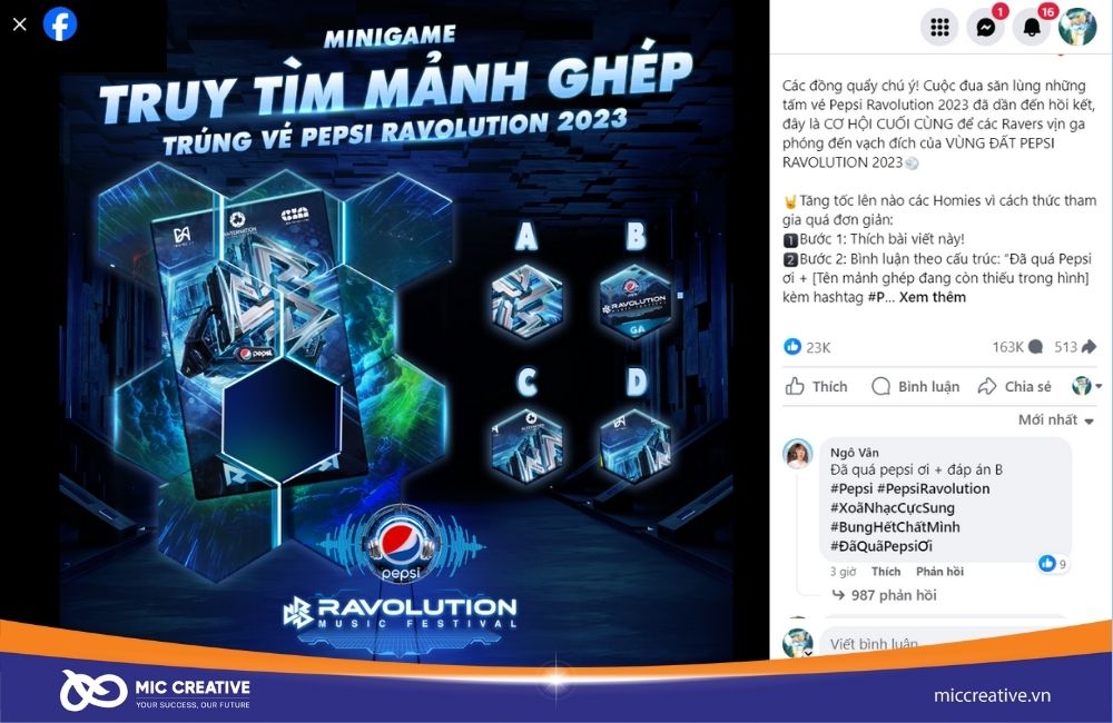 Một dạng Minigame tặng quà phổ biến trên Facebook