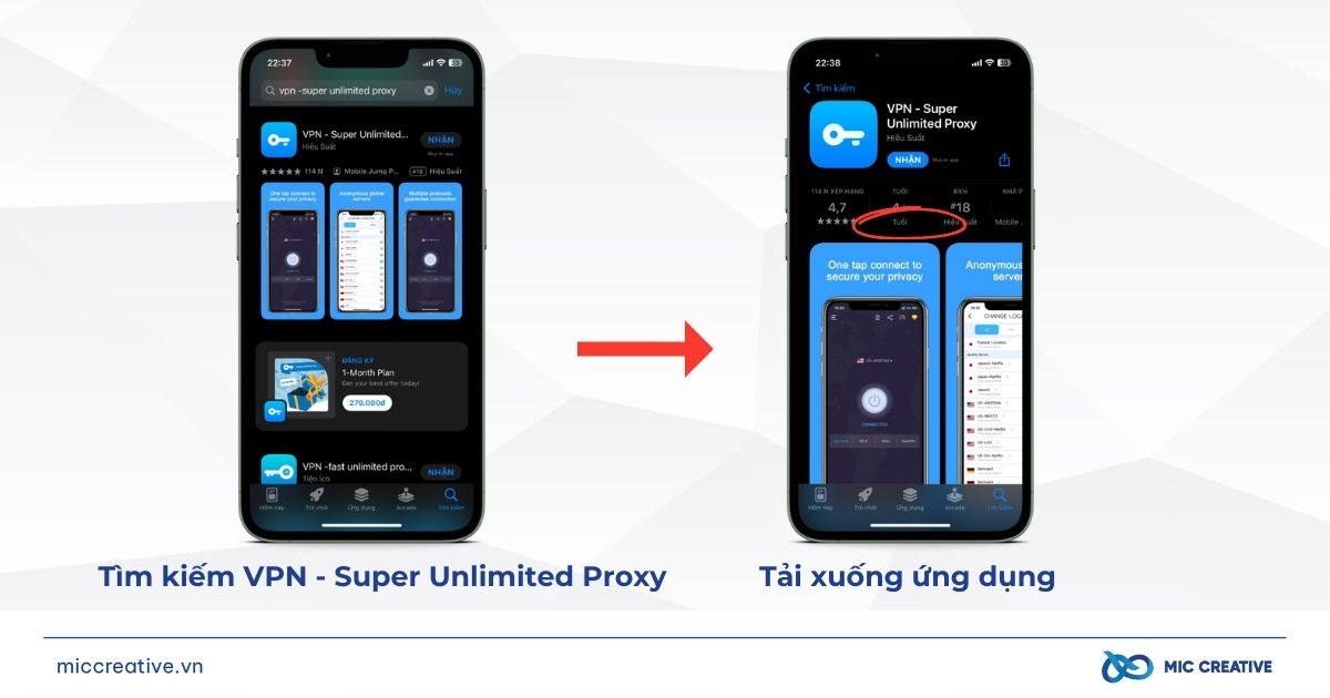 Truy cập vào AppStore/ CH Play và tải xuống ứng dụng