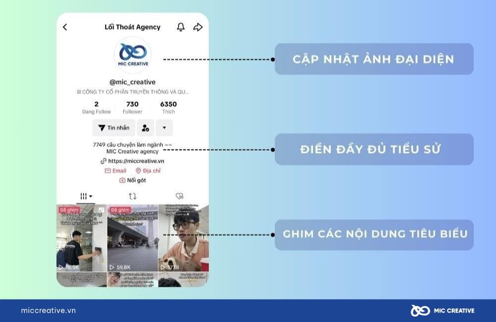 Hãy nhớ cập nhật đầy đủ trang Profile của bạn