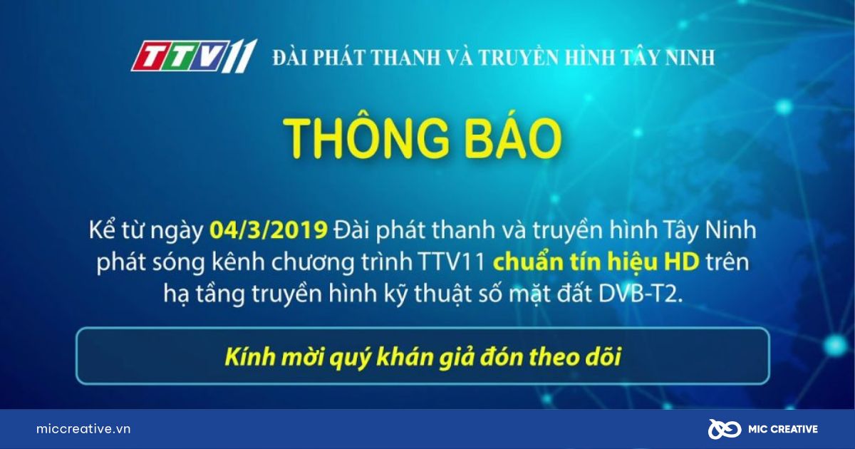 Minh họa về quảng cáo thông tin đơn giản khi book quảng cáo truyền hình