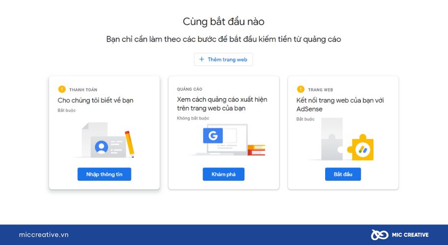 Bạn sẽ cần xác minh thông tin để kích hoạt tài khoản AdSense