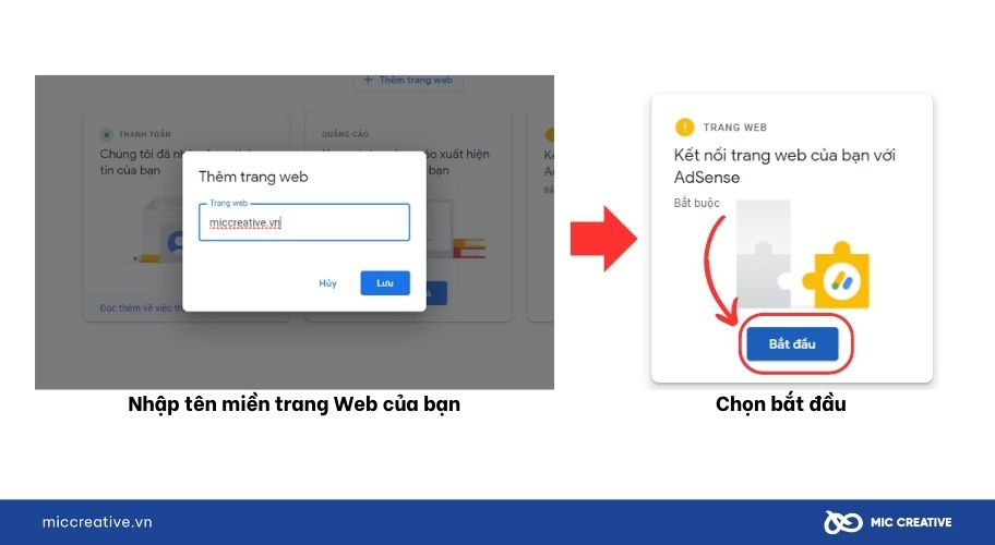 Nhập tên miền trang Web của bạn