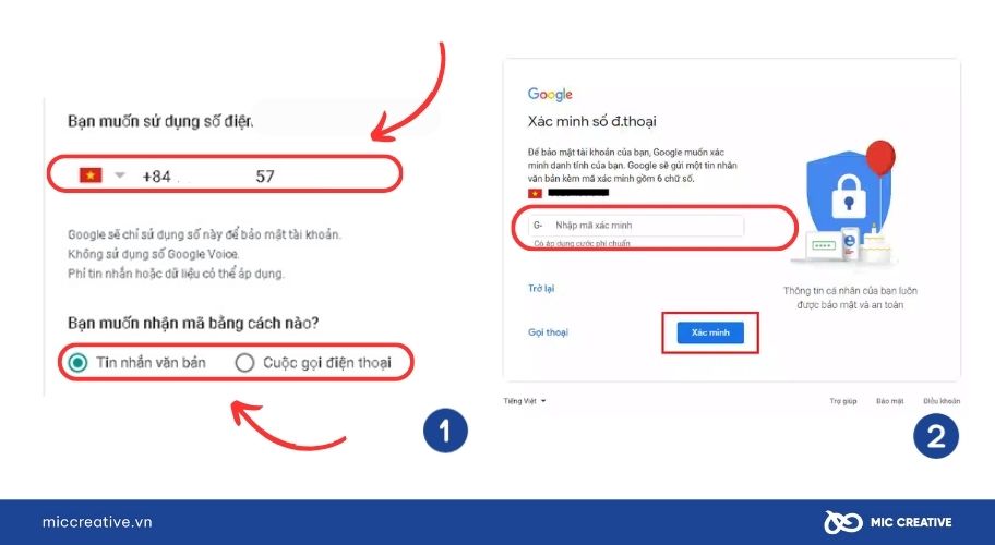 Thêm số điện thoại và lấy mã xác minh
