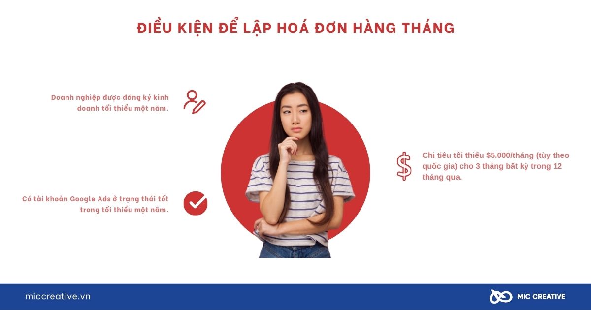 Điều kiện để lập hoá đơn hàng tháng