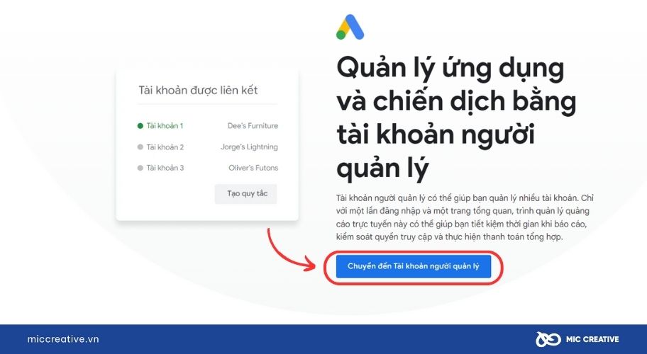 Hướng dẫn tạo tài khoản Google MCC - bước 1