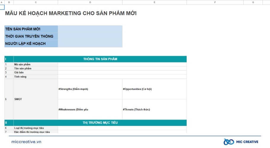 Action plan marketing cho sản phẩm mới