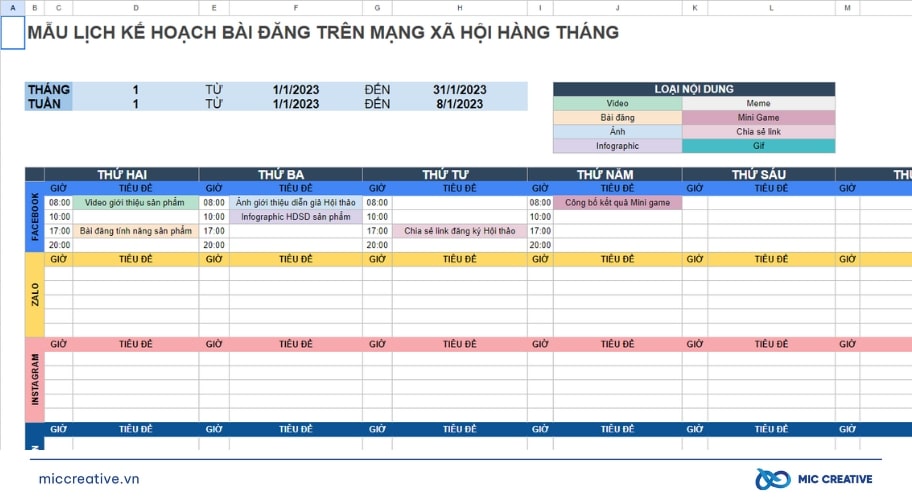 Marketing plan template Social Media