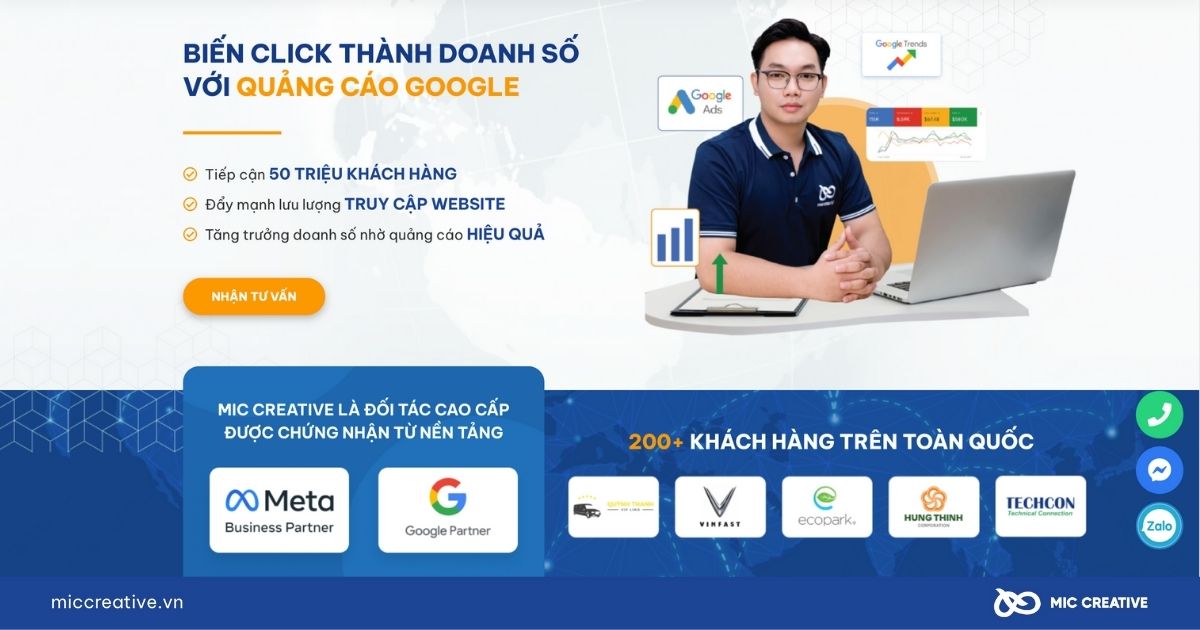 MIC Creative là đơn vị cung cấp dịch vụ chạy quảng cáo Google uy tín
