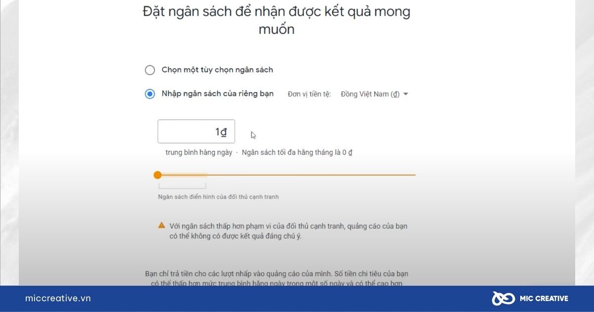 Thiết lập ngân sách