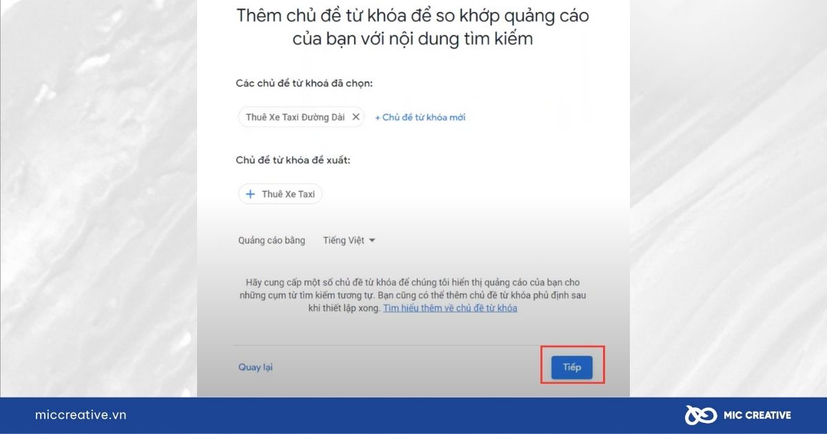 Thêm chủ đề từ khoá