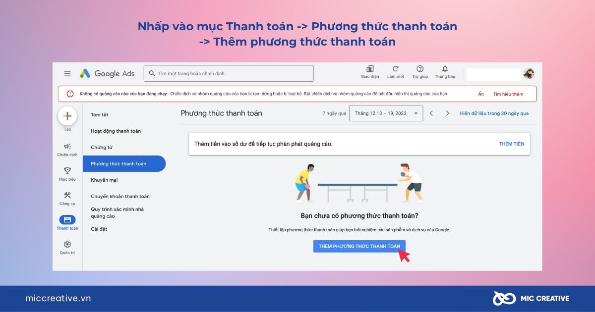 Chọn Phương thức thanh toán