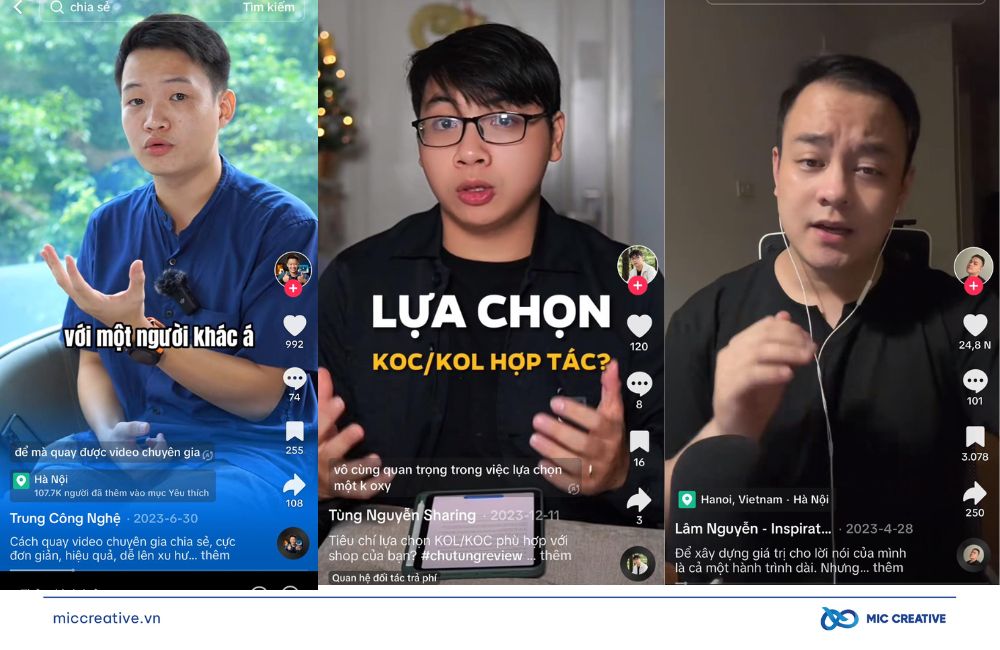 Concept TikTok chia sẻ kiến thức