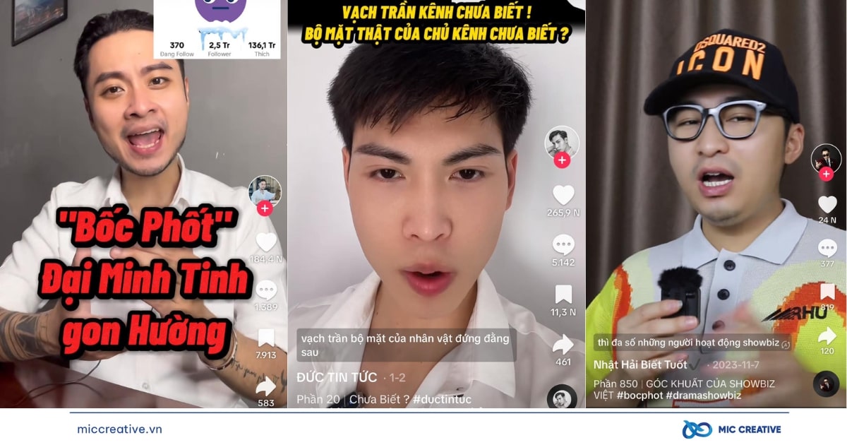 Concept tin tức, bóc phốt, showbiz