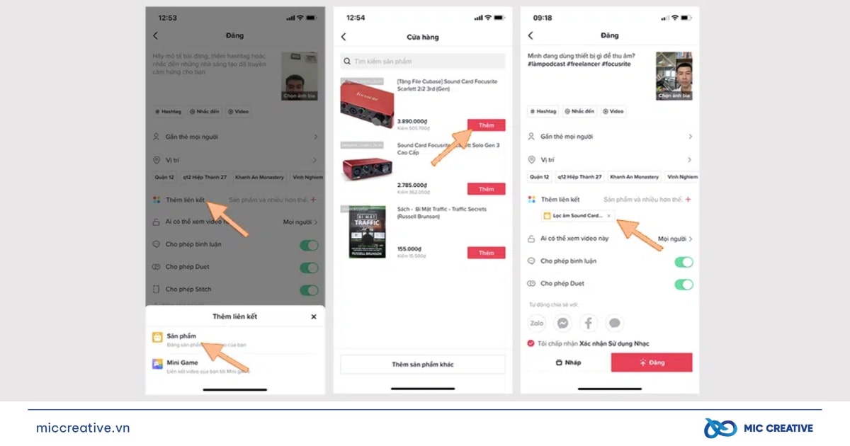 Gắn liên kết sản phẩm vào video TikTok