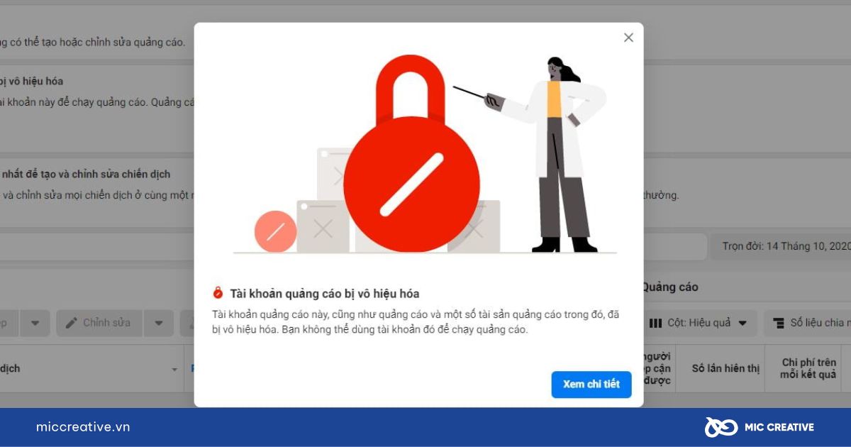 Tài khoản quảng cáo bị vô hiệu hóa