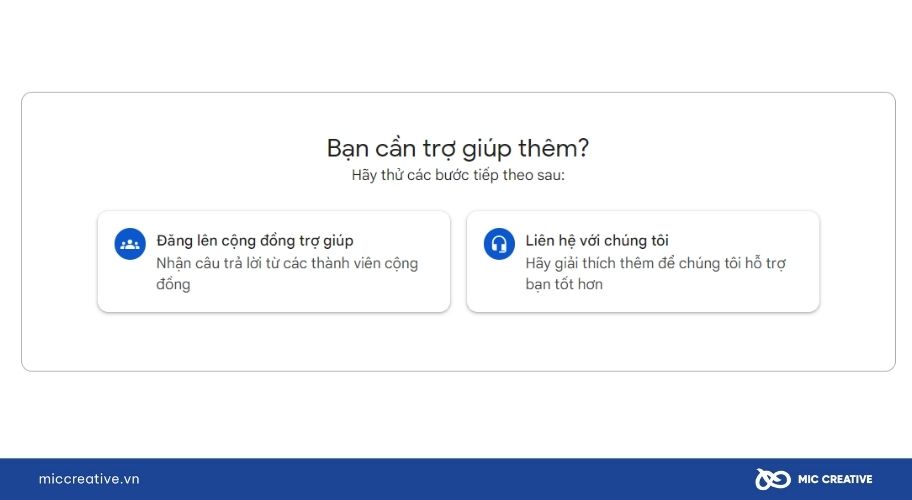 Bạn sẽ tìm thấy mục trợ giúp tại phần cuối của trang hỗ trợ