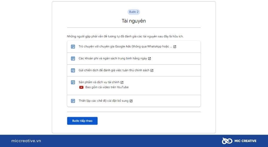 Giao diện tài nguyên chính là tính năng Cộng đồng tư vấn của Google hỗ trợ
