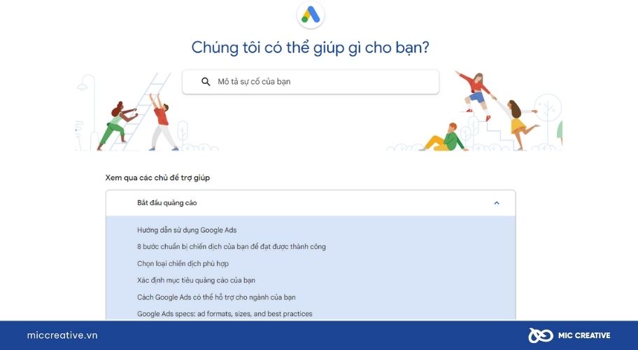 Trang chủ hỗ trợ Adwords