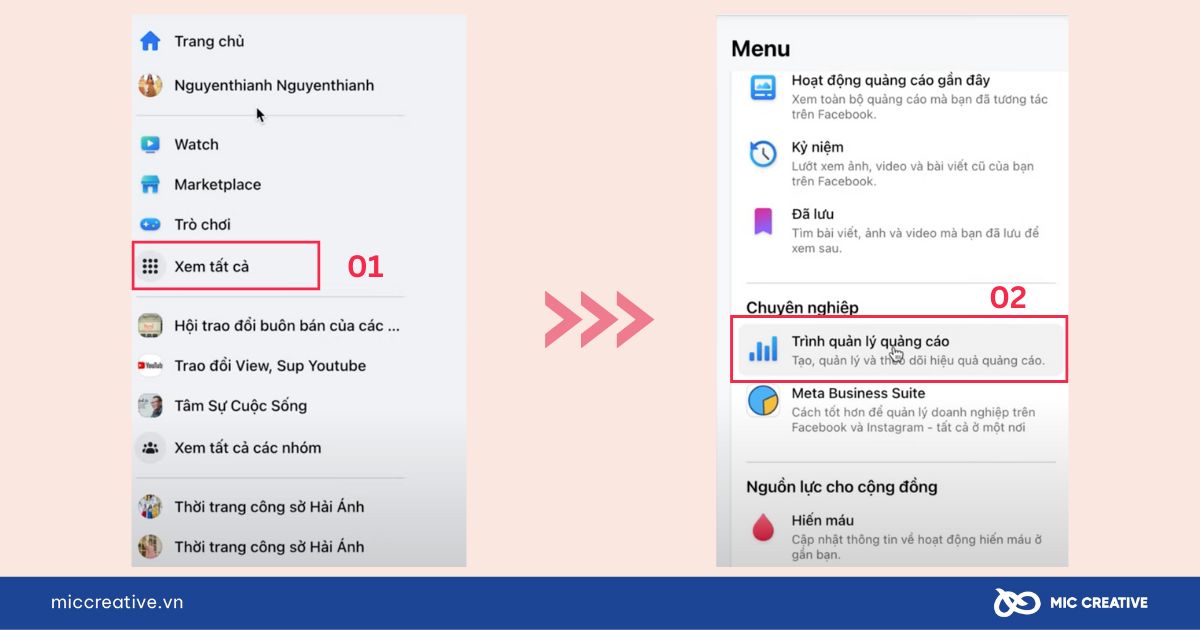 Cách vào trình quản lý quảng cáo trên Facebook