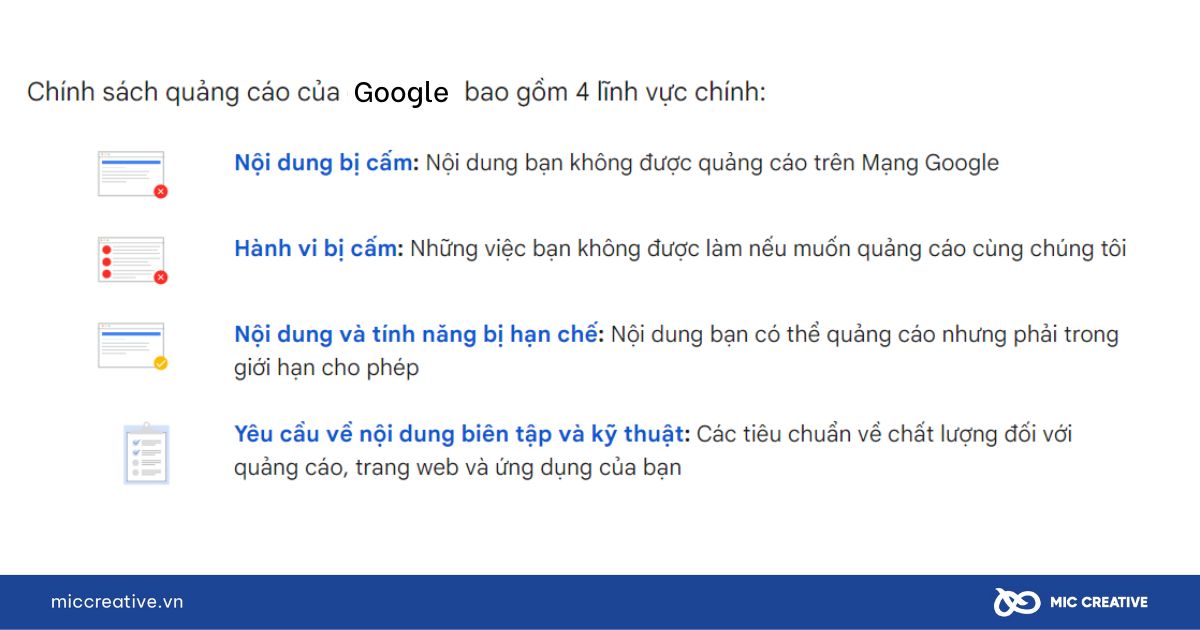 4 nhóm chính sách quảng cáo Google mà bạn cần biết