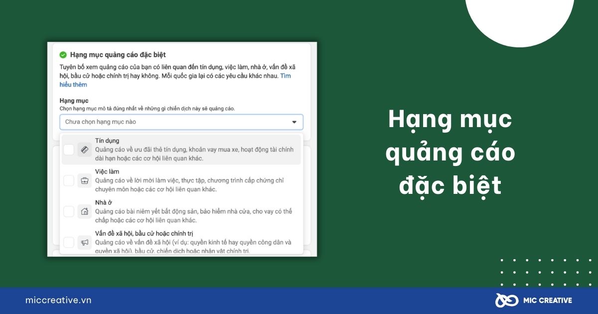 Hạng mục quảng cáo đặc biệt