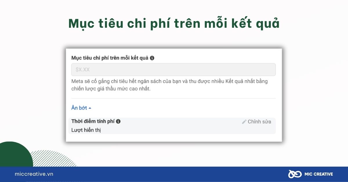Mục tiêu chi phí trên mỗi kết quả