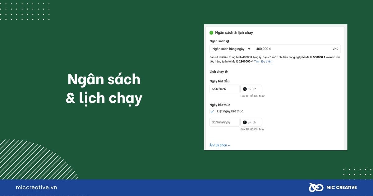Ngân sách & lịch chạy