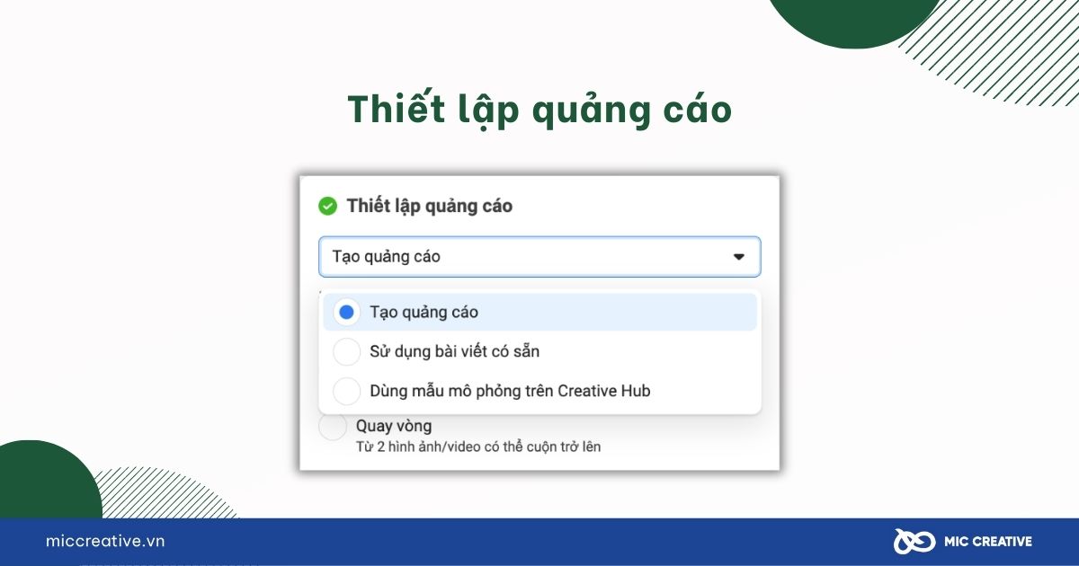 Thiết lập quảng cáo